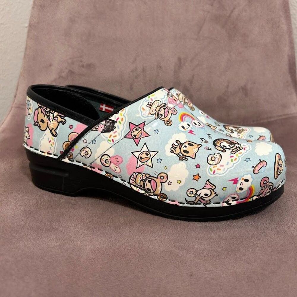 Sanita Women's Koi Dulce Clogs 38 US 7.5-8 Tokidoki Shoes Nursing Slip On